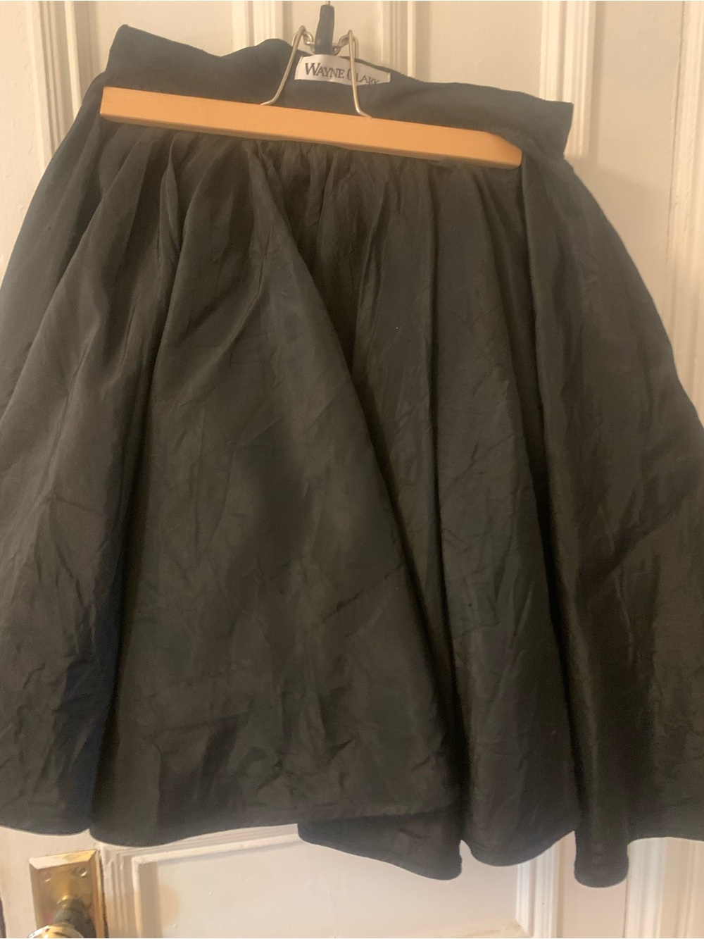 Wayne Clark Black Full satin  A-Line Skirt